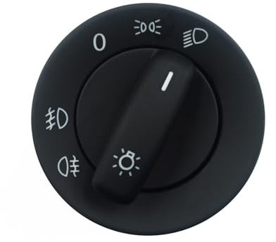 DKAEUK VWHS003 Scheinwerfer-Steuerschalter 1T0941531C kompatibel mit Amarok Caddy Touran Eos Golf Jetta Scirocco Sharan Passat Rabbit Transporter 2004 05 06 07 08 09 10 11 12 13 14 15 2016