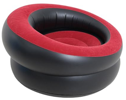 Pzuryhg Inflatable Sofa Chair, Blow Up Lazy Flocking Lounge Seat, Portable Air Couch Camping Furniture for Bedroom, Movie Night, Dorm Room, Living Room, Outdoor Garden, Indoor Patio, Balcony