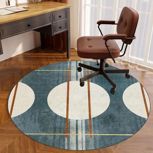 HFERTSCN Runde Drum Rug Gaming Chair Matte Multi Purpor Floor Protection Matte für Hardböden Bürostuhl für Heimat 160 cm FANDIAO