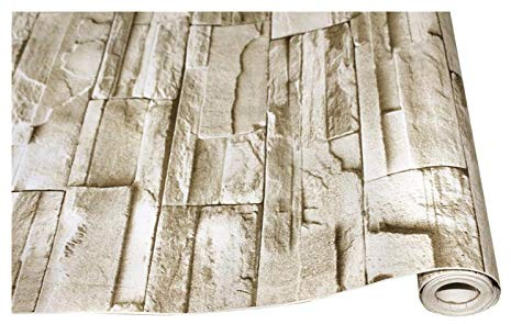 QXYOGO Papier Peint Adhesif Mural Fonds d'écran Faux Brique Vinyle auto-adhésif 3D pour chambre à coucher Salon Murs Home Décoration Autocollant(3.0mx45cm)