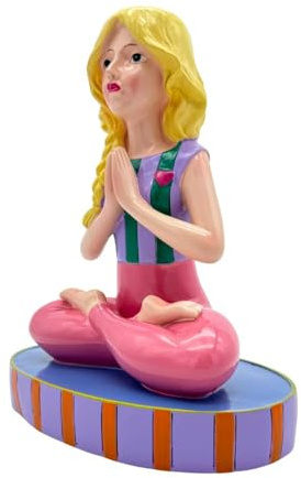 Generisch Vase Yoga Frau Polyresin 21,5x13x25 cm – Yoga-Deko
