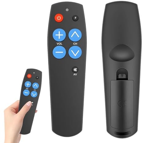Universelle TV-Fernbedienung für Senioren Einfach zu Bedienen & Einzurichten, Einfache Einrichtung,Geeignet als Geschenk für Menschen mit Demenz，Batterie Nicht im Lieferumfang enthalten