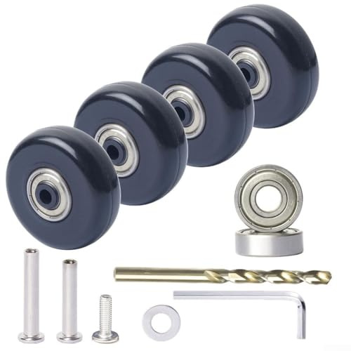 50 mm Gepäckrad-Ersatz-Set, 4 Stück, Kugellager-Schwenkräder für Koffer, Trolleyrollen, Reparaturteile