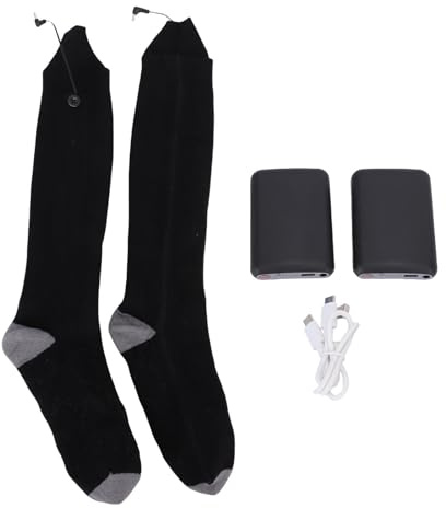 Elektrische batteriebetriebene beheizte Socken, Heizung 2 5000-mAh-Batterien, Skisocken, App-Steuerung, Thermosocken, beheizte Socken mit Durchgehender Sohle, wiederaufladbar