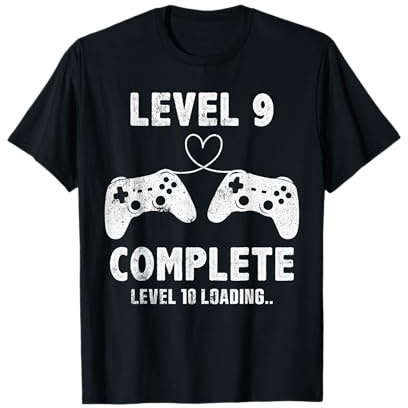 9th Wedding Anniversary 9 Years Retro Level 9 Complete T-Shirt