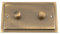 Light Dimmer Switch 2 Gang 2 Way 10 Amp - Push On/Off 1000W - Victorian - Antique Brass