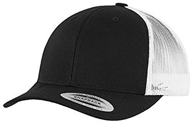 Flexfit Unisex Retro Trucker 2-Tone Baseballkappe, Blickdicht, blk/wht, one Size