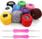 Kurtzy 10 Filati x Uncinetto Gomitoli Cotone per Uncinetto Set - 2 Uncinetti Ergonomici Inclusi (1 mm, 2 mm) - Peso Gomitolo Cotone per Uncinetto 20 g - Lunghezza Filo per Uncinetto Colorato 1500m