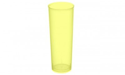 TELEVASO 200 Unidades - Vaso Tubo PLÁSTICO (PP) 300ml. IRROMPIBLE Amarillo - EMBOLSADO 10UDS - Precio Unidad 0,138€