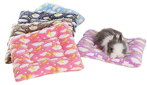 FLAdorepet Kleintier-Haus für Meerschweinchen, Hamster, Winter, warm, Eichhörnchen, Igel, Kaninchen, Chinchilla, Bettmatte, Haus, Nest, Hamsterzubehör, Größe L, zufällig)