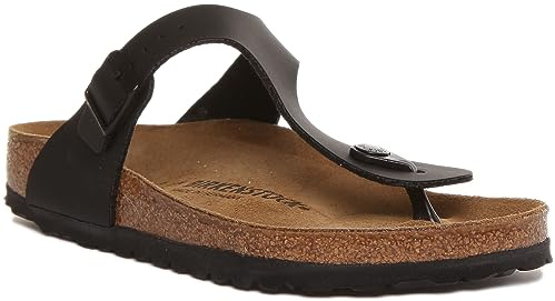 Birkenstock Classic Gizeh Birko-Flor unisex adult roe separators. Black Size: 10 UK (UK 9.5)