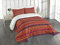 ABAKUHAUS Ethno Boho Tagesdecke Set, Abstrakte Ethno Doodle, Set mit Kissenbezügen Waschbar, für Doppelbetten 264 x 220 cm, Orange Rot