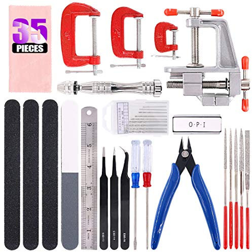 Swpeet 35Pcs Professional Gundam Modeler Basic Tools, Gundam Model Tools Kit Perfect for Model Kit Building Beginner Hobby Model Assemble Building with Duty Plastic Container