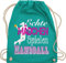 Turnbeutel Rucksack - EM 2026 Trikot Ersatz - Echte Mädchen Spielen Handball weiß - Unisize - Türkis - geschenke für handballer handballbeutel hanball habdball beutel kinderturnbeutel halbball