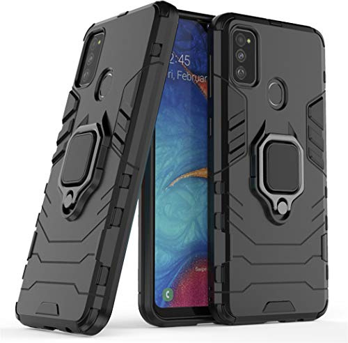 LuluMain Kompatibel mit Galaxy M30s, M21 Hülle, Ring Ständer Magnetischer Handyhalter Auto Caseme Schutzhülle Case für Samsung Galaxy M30S, Galaxy M21 (Schwarz)