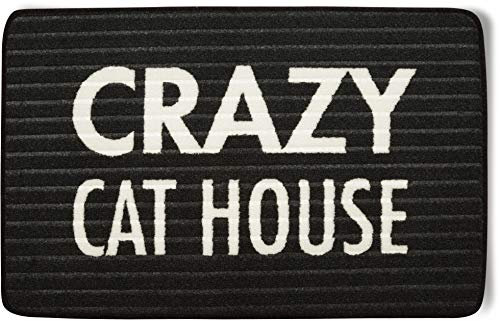 Pavilion Gift company Fußmatte Crazy Cat House, 27,5 x 17,75 cm, Schwarz