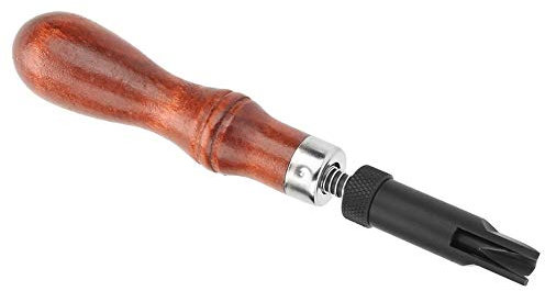Utensile per scanalatura in cuoio tipo V Lavorazione del cuoio Groover Utensile per legno con manico artigianale Strumenti per sgorbie per cuoio in legno Leather Tools