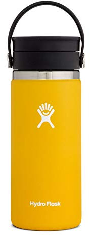 HYDRO FLASK - Reise-Thermosflasche 473ml (16 oz) - Isolierter Edelstahl-Kaffeebecher Thermo - Flex Sip Lid Auslaufsicher - Coffee Travel Mug für Unterwegs - Edelstahl - Weite Öffnung - Sunflower
