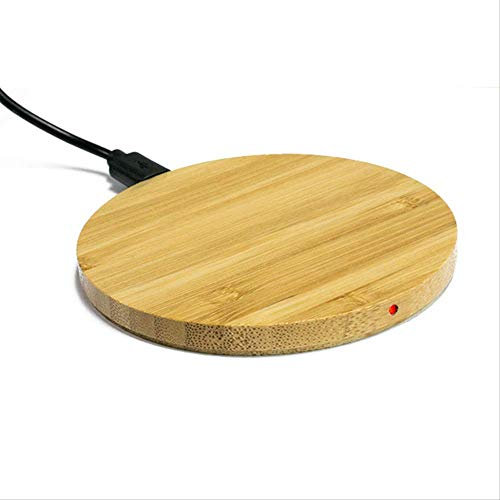 FengFang Chargeur sans Fil, Chargeur sans Fil en Bois De Bambou, Base De Chargeur sans Fil Ronde