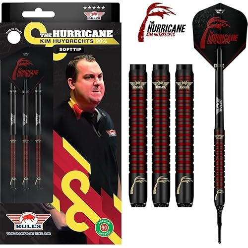 Bull's NL Soft Darts Kim Huybrechts 90% Black Titanium The Hurricane Softtip Darts Softdart (20 Gramm)