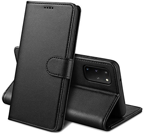 Lanhiem Cover Per Samsung Galaxy S20 Fe 5G,Cover a Libro S20 Fe Magnetica,Custodia in Pelle Samsung S20 Fe,Flip Silicone TPU Bumper Portafoglio Skin Morbida Fondina Antiurto Caso per S20 Fe,Nero