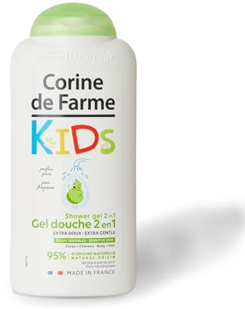 Corine de Farme - Gel Douche Kids 2-En-1 Corps et Cheveux Parfum Poire - Peaux Sensibles, Hypoallergénique, Formule Clean Beauty - Fabriqué en France sous Contrôle Dermatologique - 300 ml