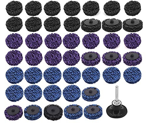 Yuhtech Sanding Discs, 46 Pcs 2 inch 50mm Quick Change Grinding Wheel Polishing Disc for Metal Paint Rust Removal Surface Clean Tool, with 1 Holder
