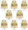 8 Stück glänzende goldene kleine Kuhglocken, laute Kupferglocken, Geräuschmacher, dekorative Metallglocken für Haustiere, Hunde, Katzen, Anhänger, Weihnachtsbaum, Basteln, Kupfer, Metall, Messing