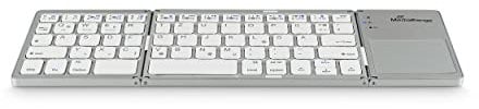 MediaRange kompakte Funk-Tastatur mit 63 Tasten und Touchpad, QWERTZ (DE/AT/CH) Tastaturbelegung, silber