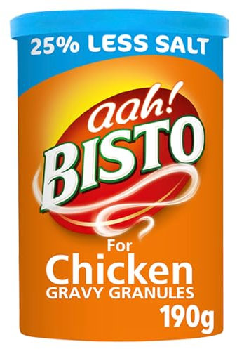 Bisto Flavoursome & Delicious Reduced Fat Chicken Gravy Granules for Hearty Family Mealtimes, 190 g Drum (Pack of 1)
