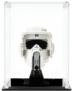 icuanuty Acrylic Display Case Compatible with Lego 75305 Scout Trooper Helmet, Dustproof Display Box for Models Collectables (Only Case)