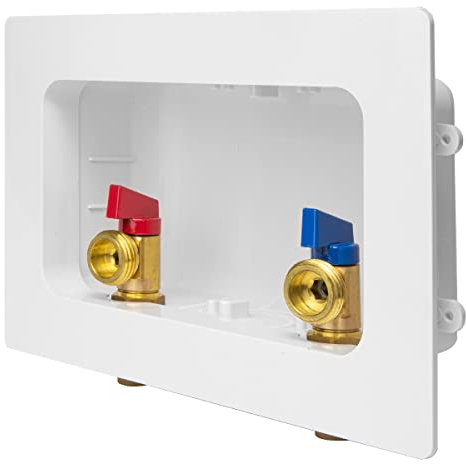 EFIELD Premium Washing Machine (Laundry) Outlet Box with Center Drain, 1/2-Inch Push-Fit x 3/4 MHT Connection White (Standard),(WM032)