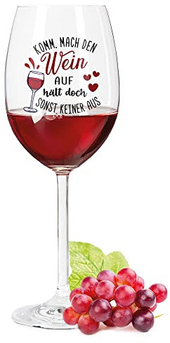Leonardo Weinglas mit Gravur - Komm mach den Wein auf, hält doch sonst keiner aus - Lustiges Spruchglas als Geschenk für Weinliebhaber - Geschenke für Sie & Ihn - Farbe: Daily UV