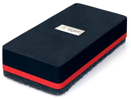 SIGEL BA188 Board-Eraser, Tafellöscher magnetisch, zur Reinigung von Glas-Magnettafeln und Whiteboards, 13x6 cm
