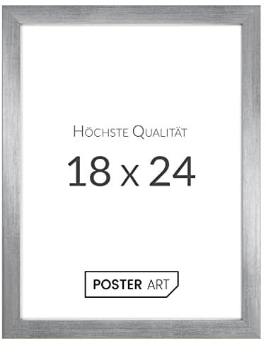 POSTER ART California Bilderrahmen zum Aufhängen aus MDF und Acrylglas - Wand Bilderrahmen Moderner Fotorahmen - Silber gealtert 18x24 cm