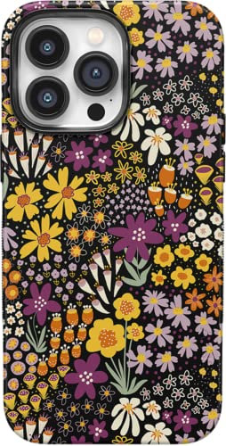 Casely iPhone 14 Pro Case | Compatible with MagSafe | Falling for You | Plum Floral Case