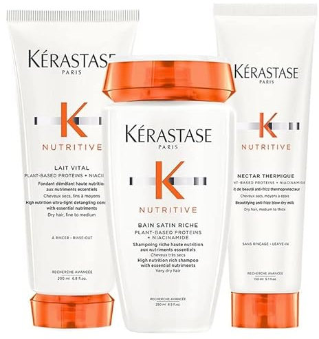 Kerastase Nutritive Lait Vital 200ml Bain Satin Riche 250ml Nectar Thermique 150ml