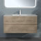 doporro Badmöbel-Set Waschbecken-Unterschrank Badezimmer Waschtisch mit Unterschrank BTH: 100x48x50 cm in Eiche Greige inkl. Mineralguss-Waschbecken Aqualis