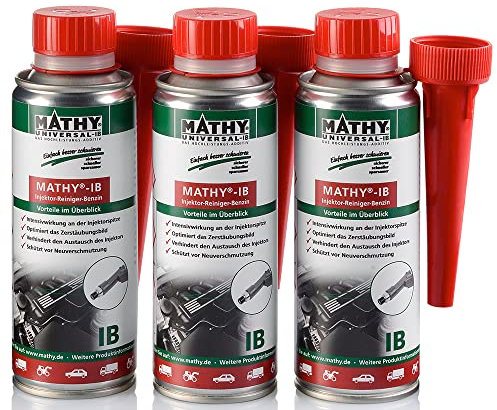 MATHY-IB Injektoren Reiniger Benzin (3 x 200 ml) - hochwirksames Benzin Additiv zur Reinigung der Einspritzdüsen im Benzinmotor - Injektor Reiniger