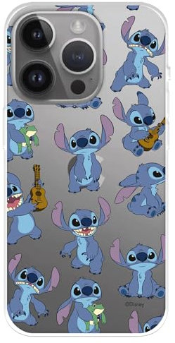 Case for iPhone 15 Pro MAX Official Lilo & Stitch Pattern Transparent to Protect Your Mobile Phone Flexible Silicone iPhone Case with Official Disney License