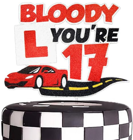 Bloody L Learner Driver Cake Topper, Caution New Driver Decor, L Plate 17th Birthday Party Supplies