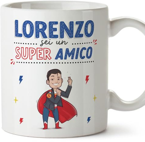 Mugffins Tazza Personalizzata in ceramica per AMICO 11 oz / 350 ml - In italiano - Sei Super! - Idea regalo per compleanno, anniversario, natale