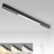 Glitzerlife Deckenlampe LED Deckenleuchte Wohnzimmer - Wohnzimmerlampe Lang 32W Küchenlampe Schwarz Modern Dimmbar 107CM Büro Deckenbeleuchtung Schlafzimmerlampe für Schlafzimmer
