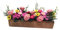 Mini Pot À Fleurs Bois Long pour Maison De Poupée Décoration Réaliste avec Fleurs Colorées Accessoire De Jardin Miniature