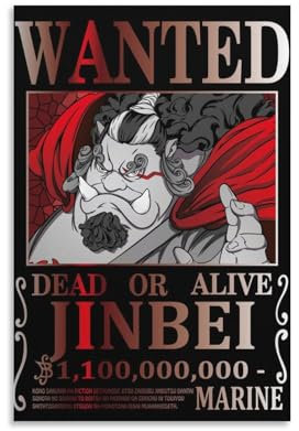Anime-Poster One Piece Wanted, Jinbei Oyabun, Kunstposter, Leinwand, Malerei, Dekor, Wanddruck, Foto, Zuhause, modern, dekorative Poster, 30 x 45 cm