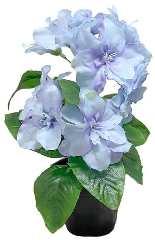 Murago - Künstliche Azalee im Topf Blau - Kunstblume Kunstpflanze Pflanzen Blumen wie echt Tischdeko Hellblau Frühling Dekoration für Balkon Hochzeit
