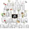 Sawoake Lot de Petits vases en Verre Transparent avec couvercles pour décoration de Table, Mariage, réception, Maison, Bouteilles Vintage (Transparent, 32)