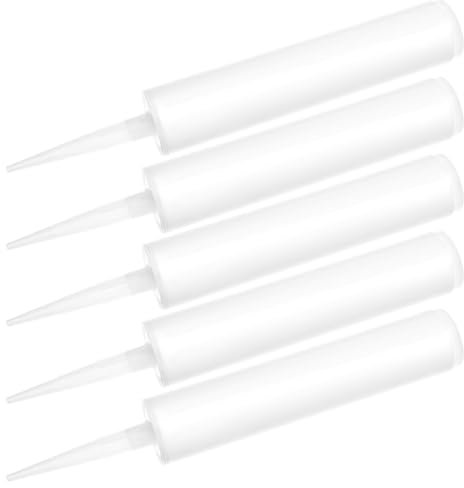 QWORK® Tube de scellage vide, 5 pièces 300 ml, cartouche blanche, kit d'outils de scellage, réutilisable