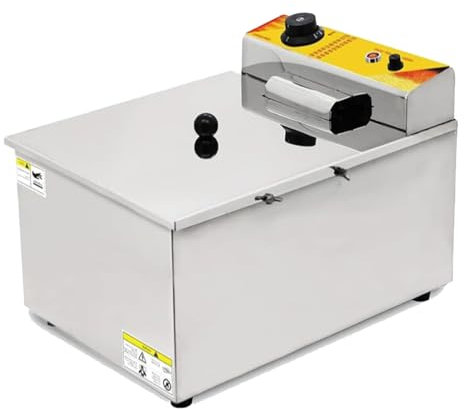 ZyKnaurral 12l Cheese Hot Dog Stick Fryer, Commercial Electric Fryer, Stainless Steel Countertop Kitchen Deep Fryer, Corn Dog Fryer for Restaurants, Stores, Homes