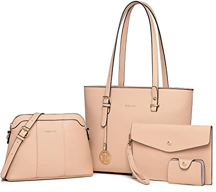 Miss Lulu Sac Fourre-Tout Femme 4 en 1 Grand Sac à Main,Matériau Durable avec compartiments organisés pour Shopping École Offic